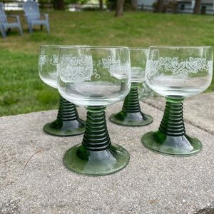 Set of 4 Vintage Roemer Beehive Stemmed Drinking Glasses